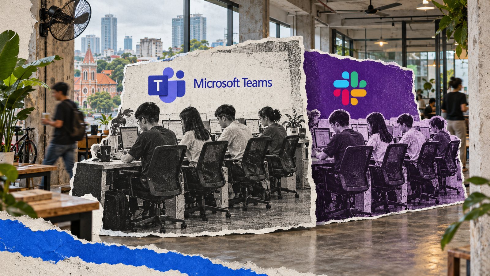 Slack hay Teams: gói Microsoft sẵn có biến Slack thành phí cộng thêm