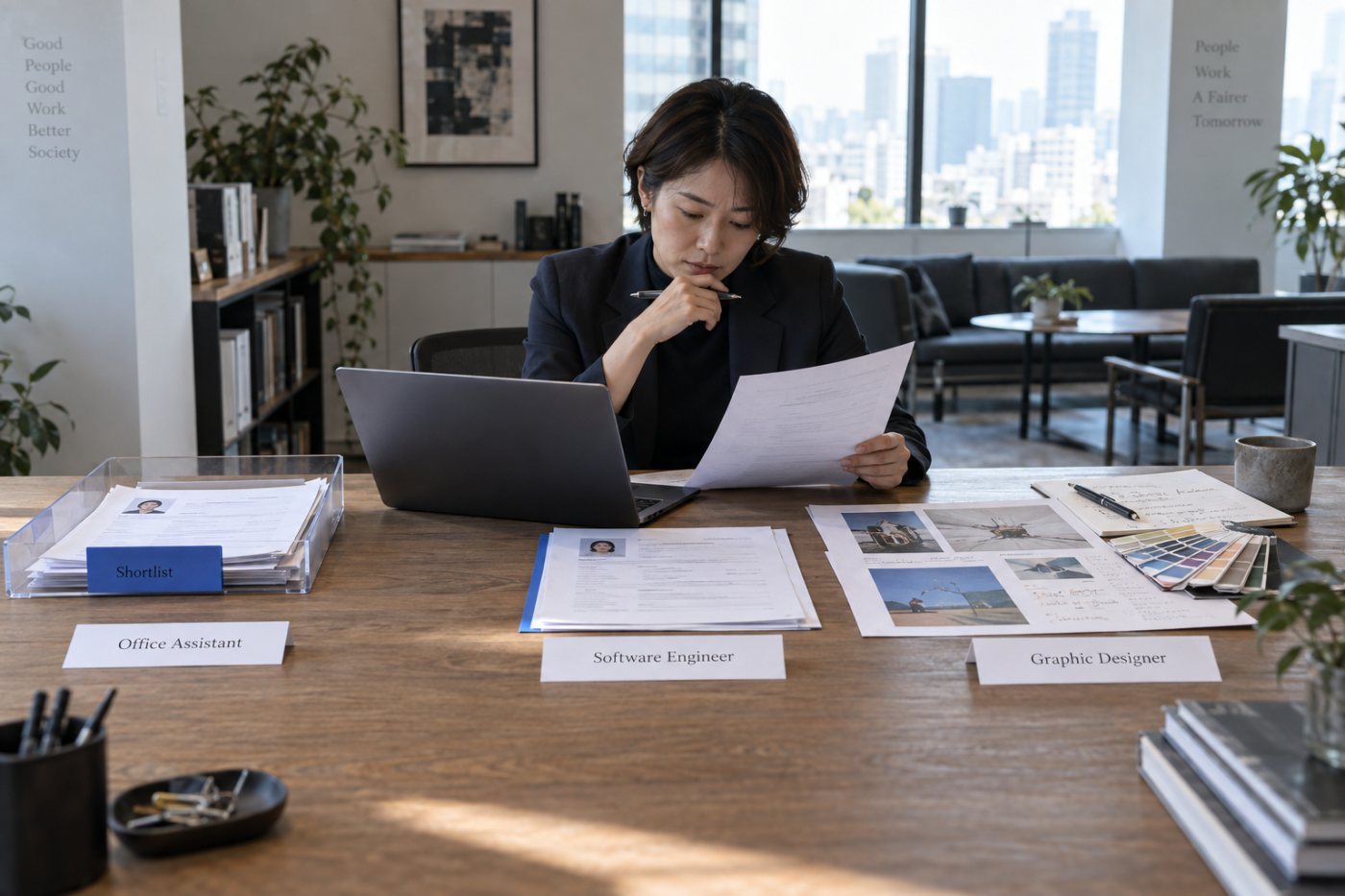 事務職では強く、グラフィックデザインでは慎重に評価されるAIスキル