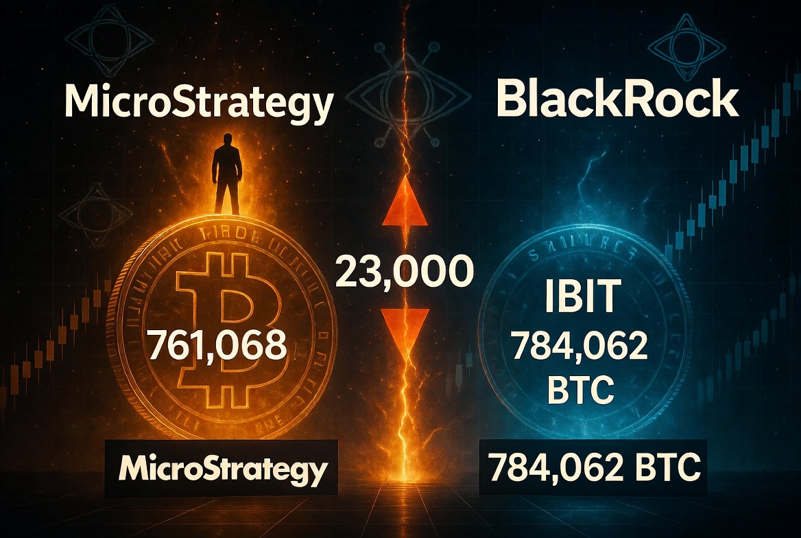 MicroStrategy on Track to Overtake BlackRock in Bitcoin Holdings – Gap Shrinks to Just 23,000 BTC