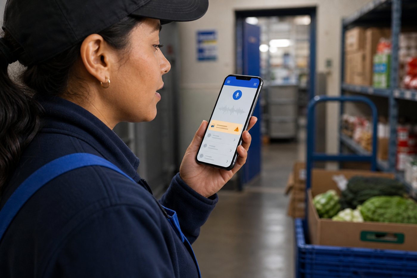 A frontline employee asks UKG Bryte Voice to check a timecard and receives its current status in UKG Pro.