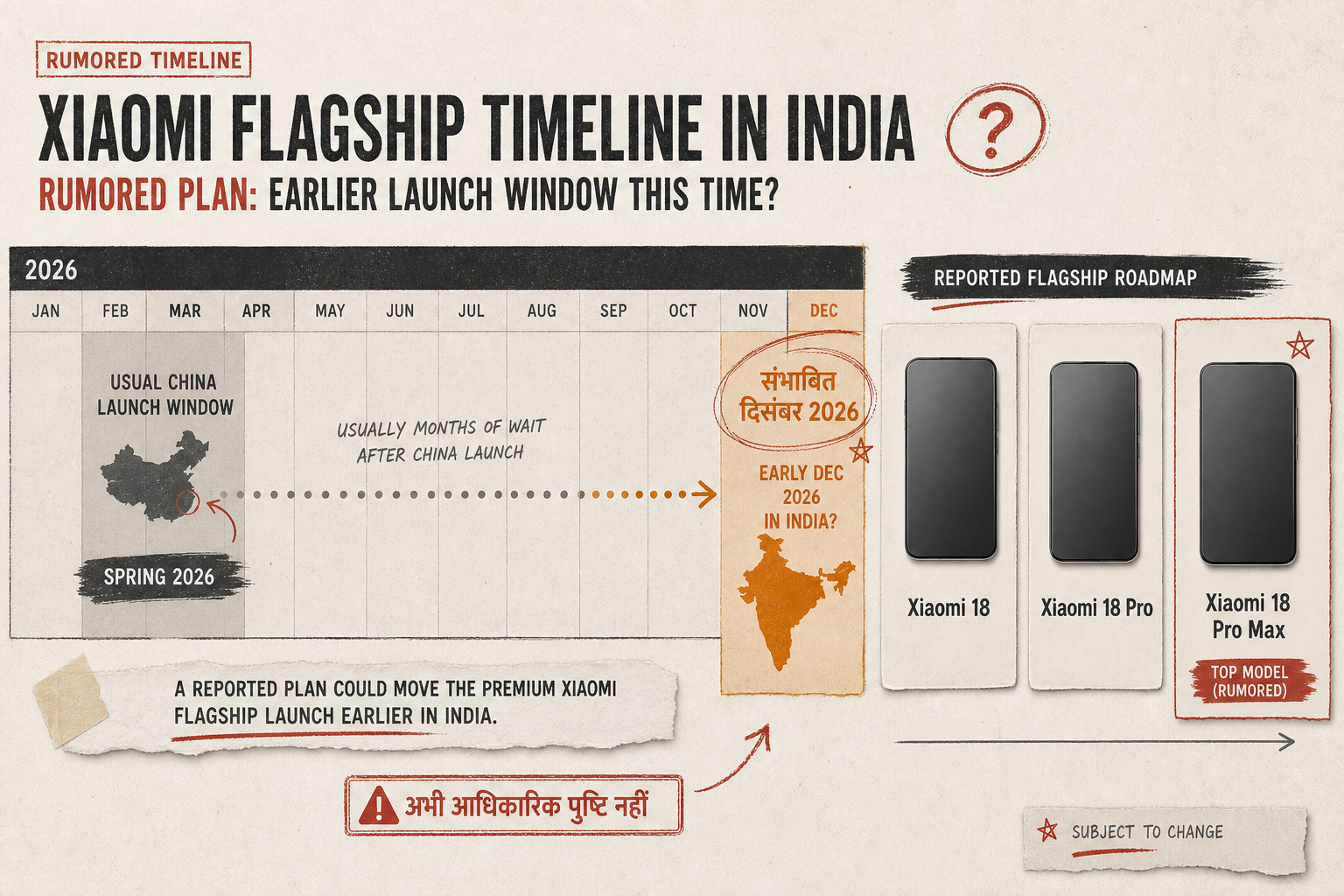 भारत में दिसंबर 2026 के संभावित Xiaomi 18 श्रृंखला लॉन्च की समयरेखा