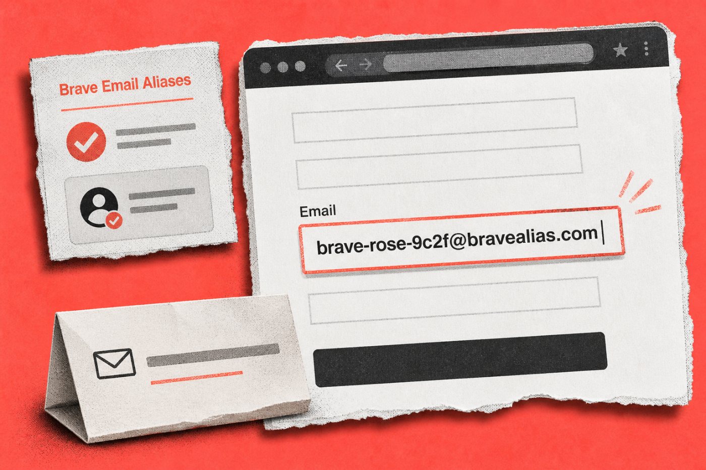 Activación de Brave Email Aliases y creación de una dirección nueva desde un formulario web.
