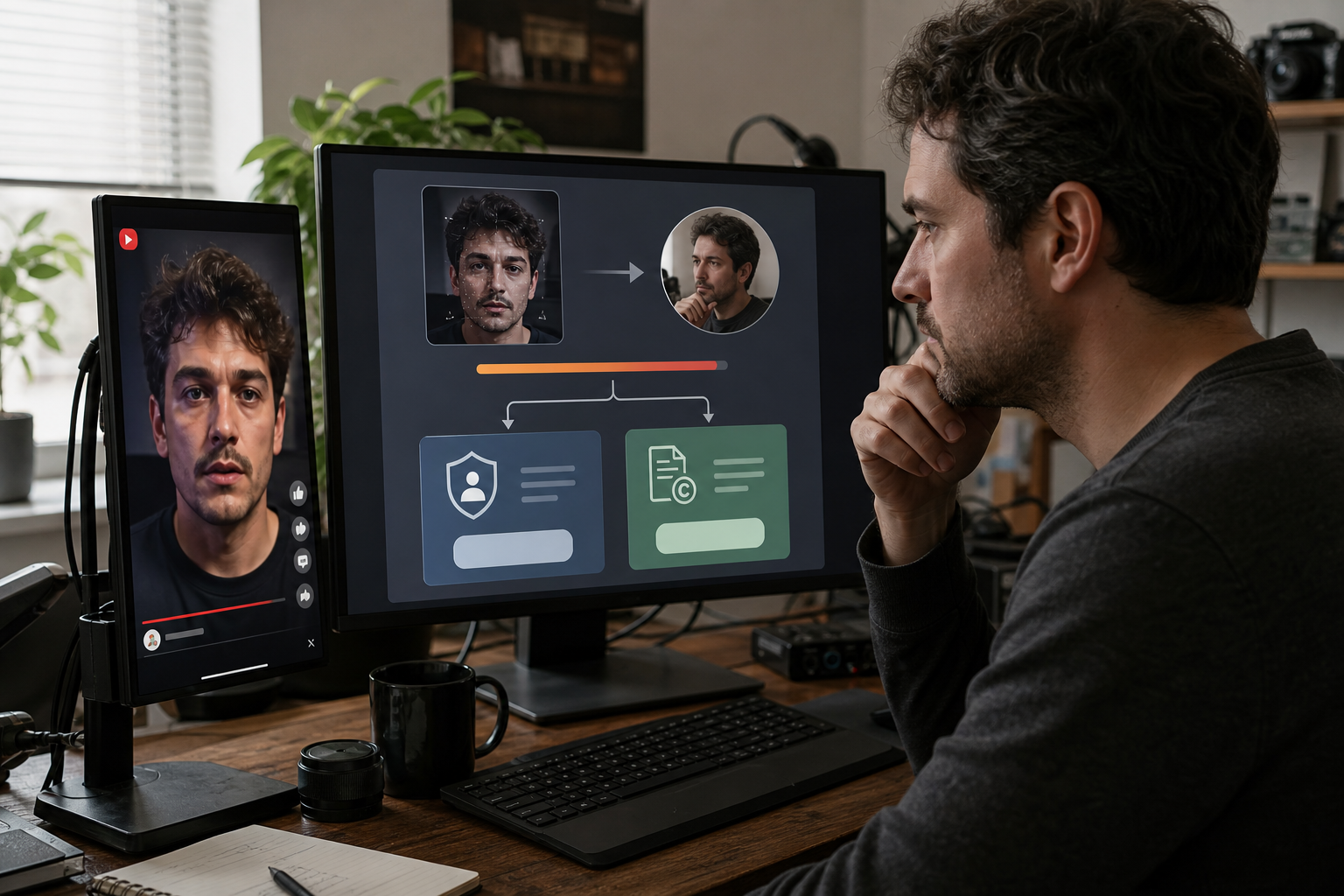 Creator reviewing a potential AI likeness match and choosing a reporting action