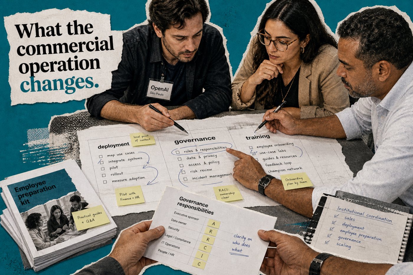 OpenAI’s São Paulo team works with a Brazilian organization on deployment planning and responsible AI governance.