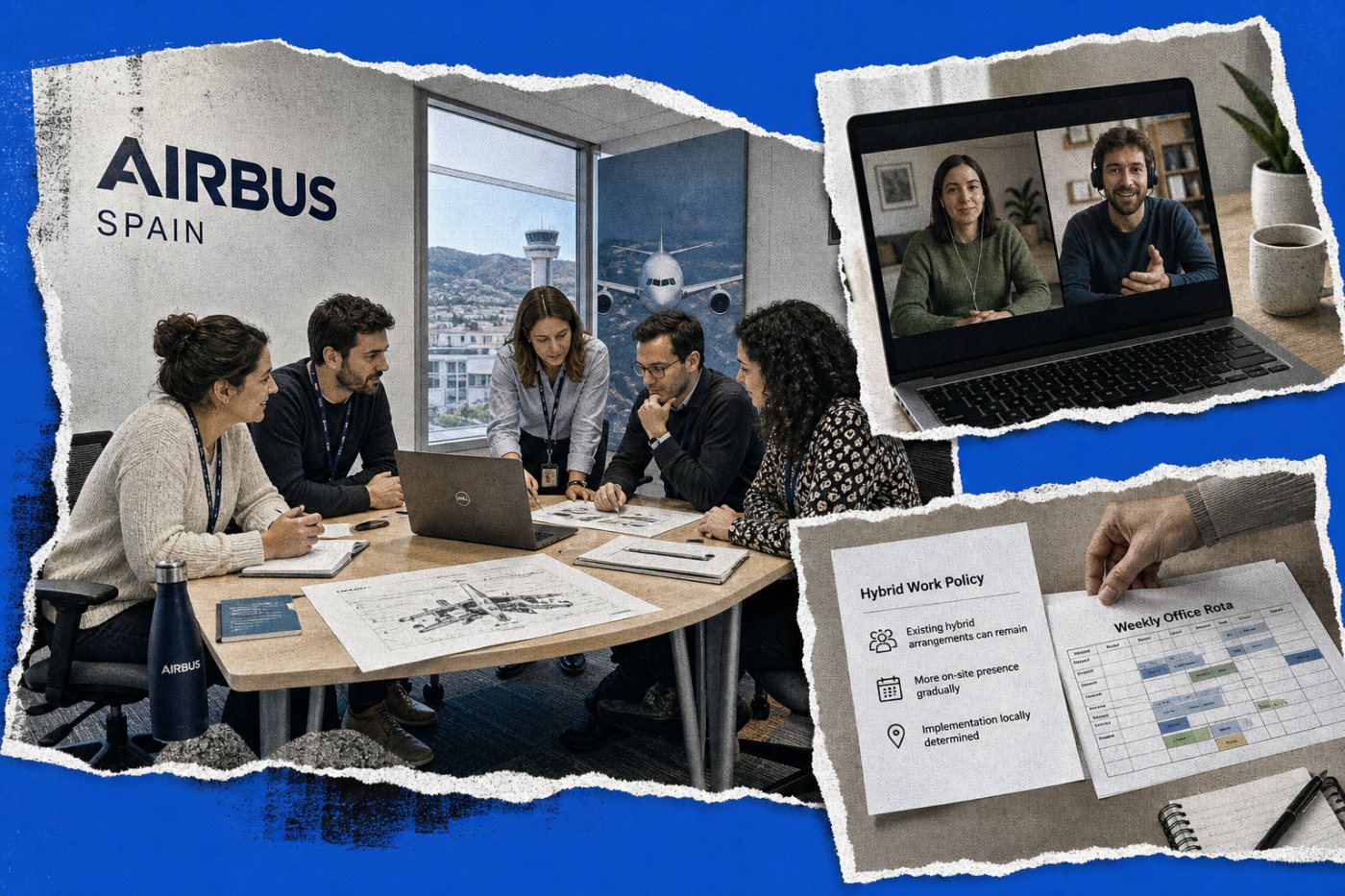 فريق من Airbus يعمل وفق ترتيب هجين يحافظ على يومين من العمل من المنزل.