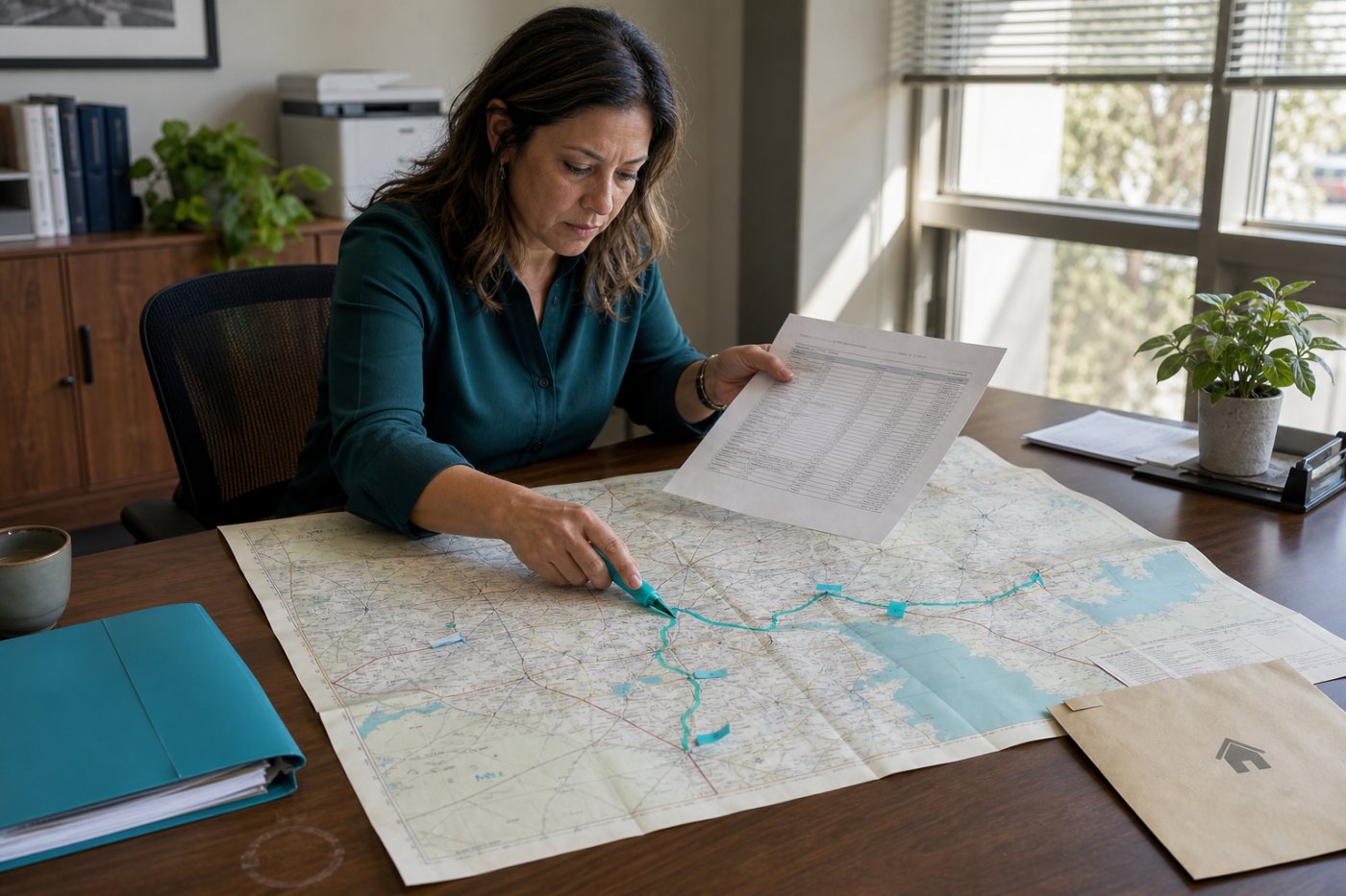 HR compares payroll locations with the shortest road routes within 75 miles of the remote employee’s assigned office.