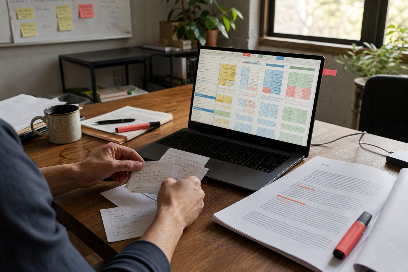 Editable business assumptions producing financial scenarios in a spreadsheet before figures enter the plan
