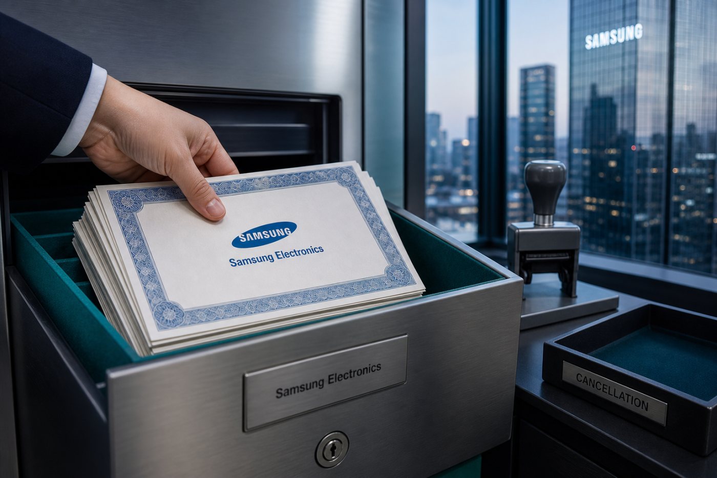 Samsung rachète des actions pour la rémunération de ses salariés et les conserve en autocontrôle.