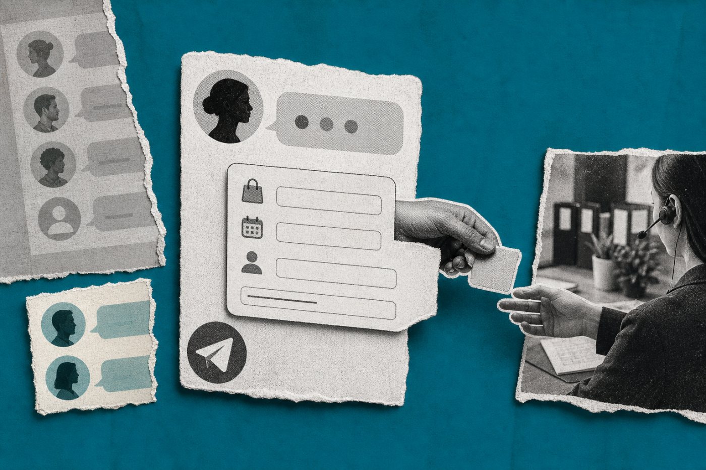 Чат-бот Telegram Business собирает данные в разрешённом клиентском чате и передаёт нестандартный запрос сотруднику