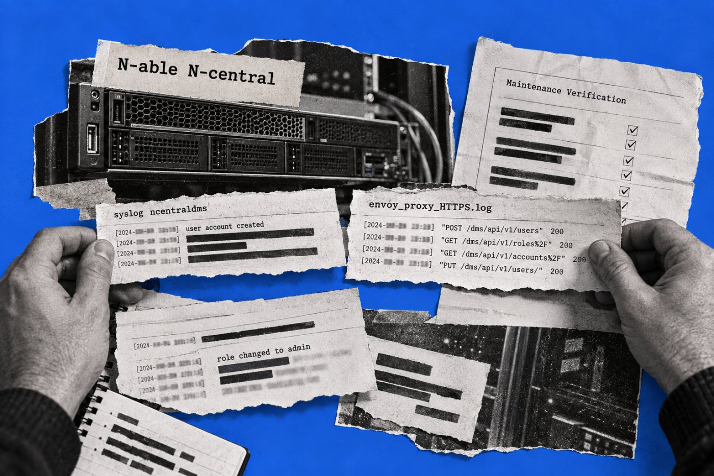 Prüfung einer N-central-Appliance auf manipulierte Benutzerkonten und auffällige API-Aufrufe in den Serverprotokollen.