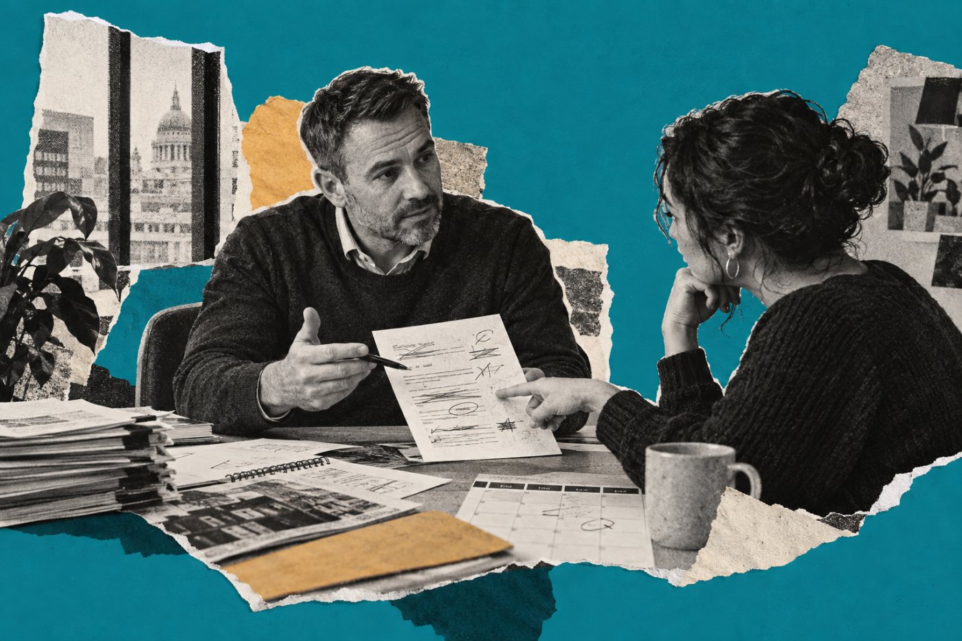A human line manager explains performance evidence and answers an employee’s questions during a consequential review.