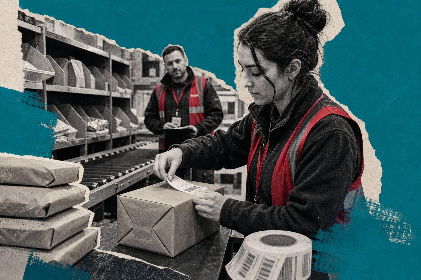 Un jeune recruté par Boots prépare des colis dans le cadre de la première phase de la Jobs Guarantee.