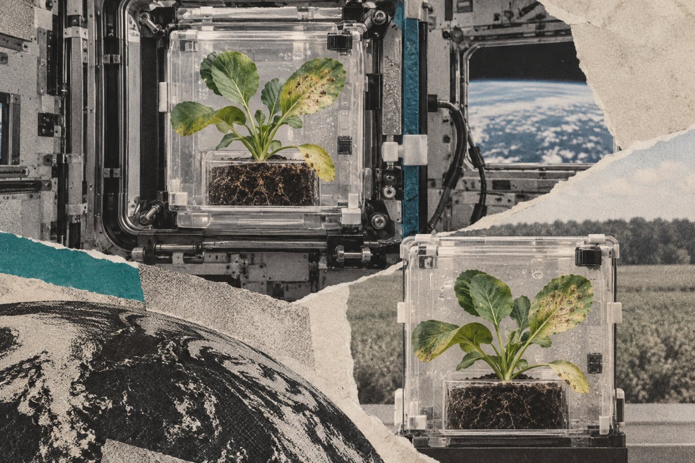 CRS-35 crop research compares fungus-infected plants grown on the ISS with Earth-grown controls.