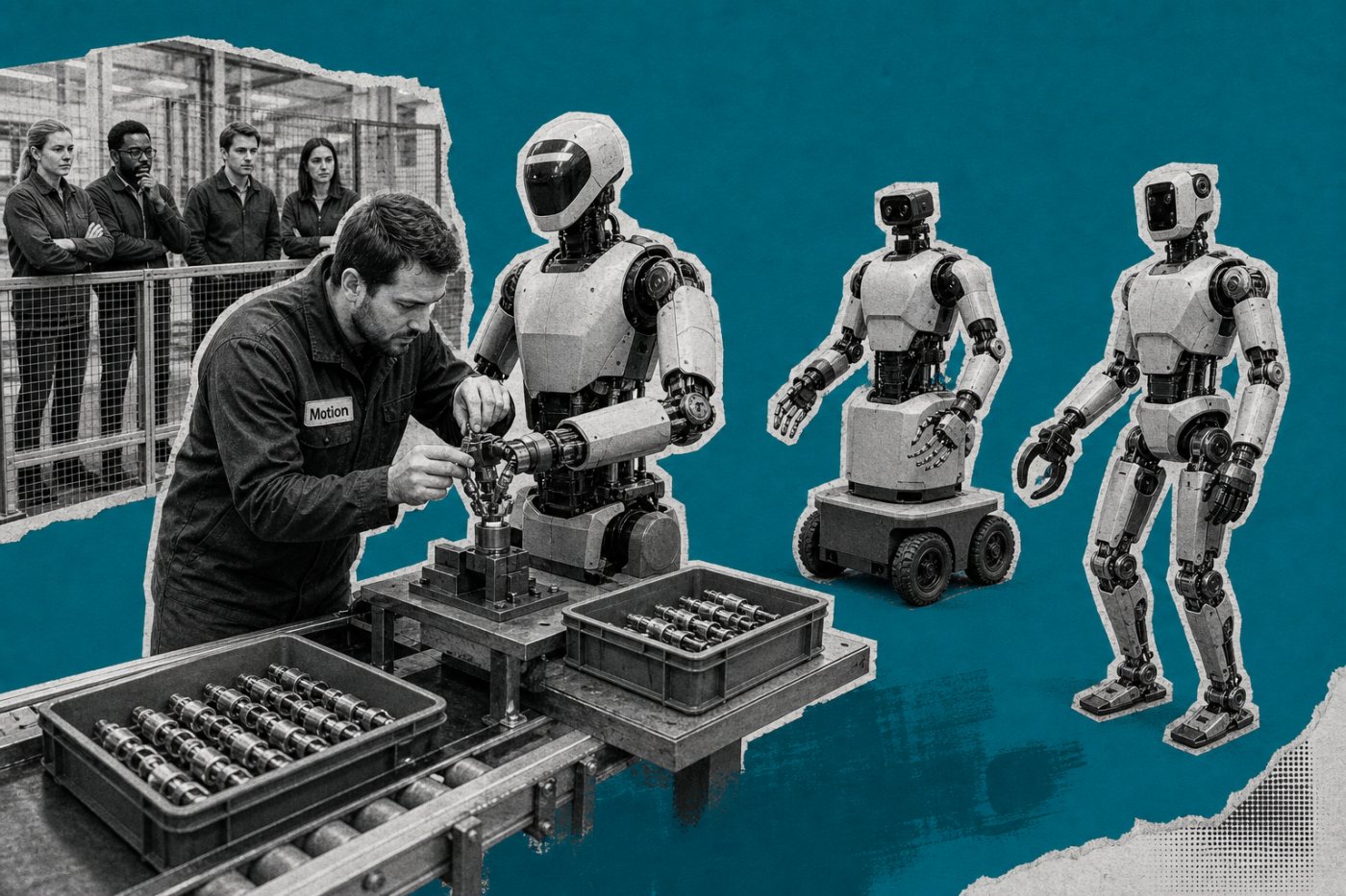 Motion assesses different humanoid configurations for a specific factory handling task.