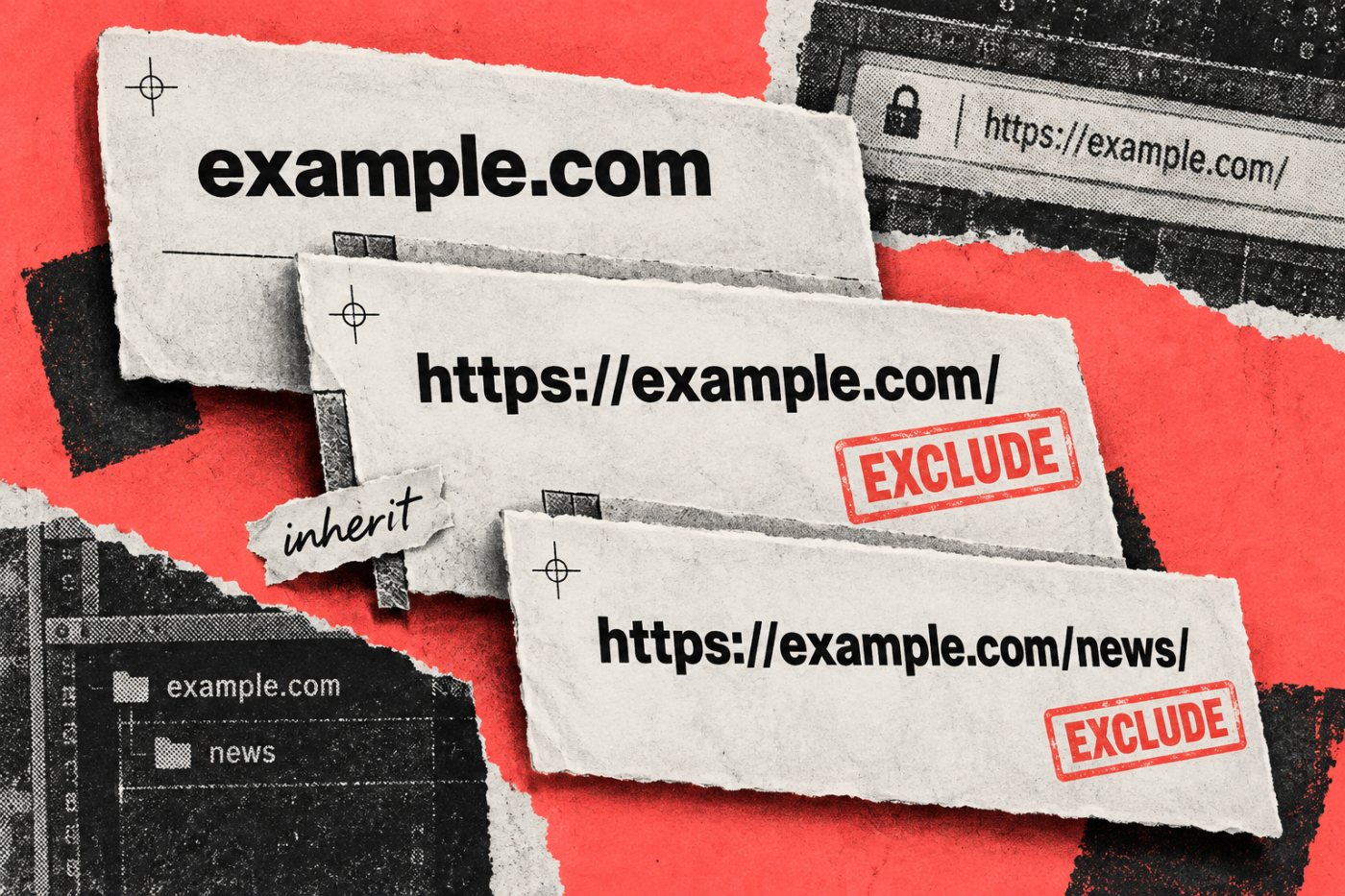 domain، URL-prefix اور nested child property میں قریب ترین parent سے control کی inheritance