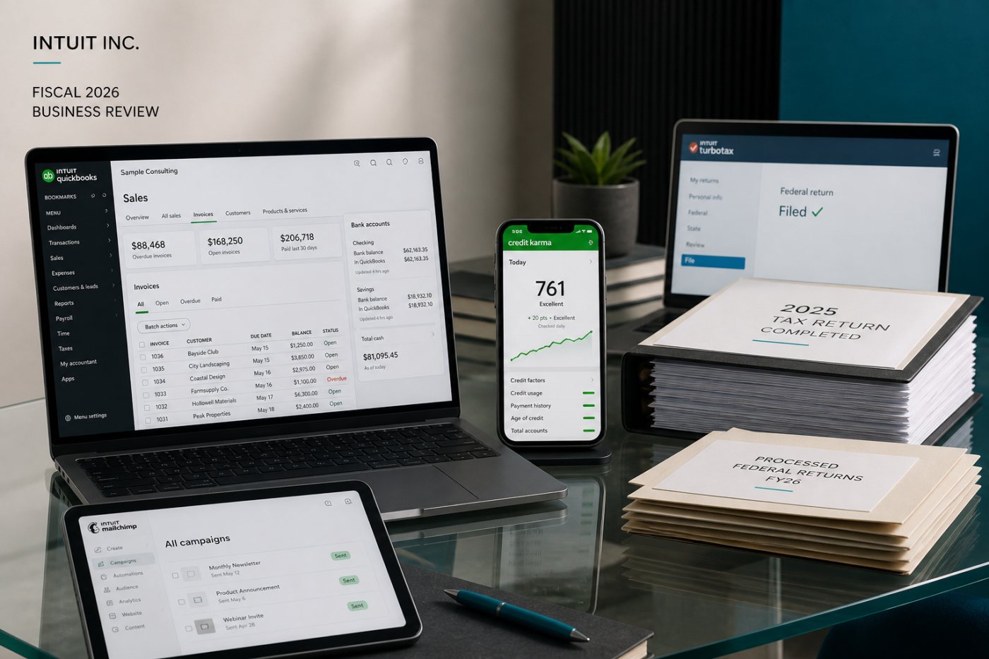 Направления Intuit завершили 2026 год с разными темпами: Credit Karma и QuickBooks росли быстрее, а число деклараций TurboTax снизилось.