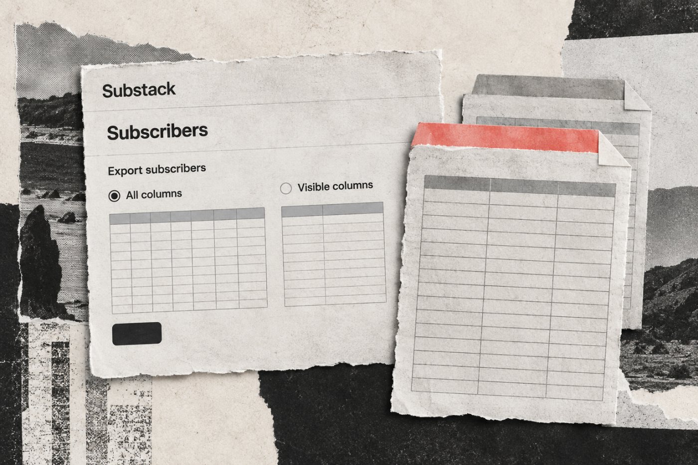 Exportación de la lista de suscriptores de Substack en un CSV completo conservado como copia maestra.