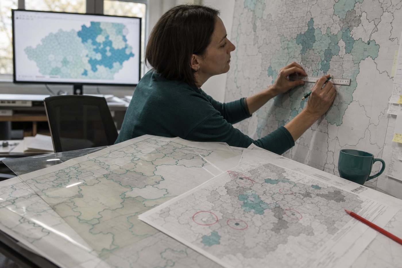 Eine Fachprüfung verfolgt ausgewählte Geodaten bis zu ihrer Herkunft zurück und kontrolliert Prognosefehler über Verwaltungsgrenzen hinweg.