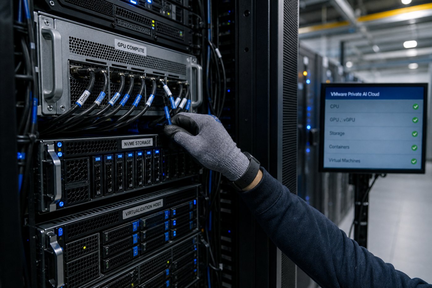 عنقود VMware Cloud Foundation يوزع موارد المعالجة والتخزين بين الاستدلال والحاويات والآلات الافتراضية في سحابة خاصة واحدة
