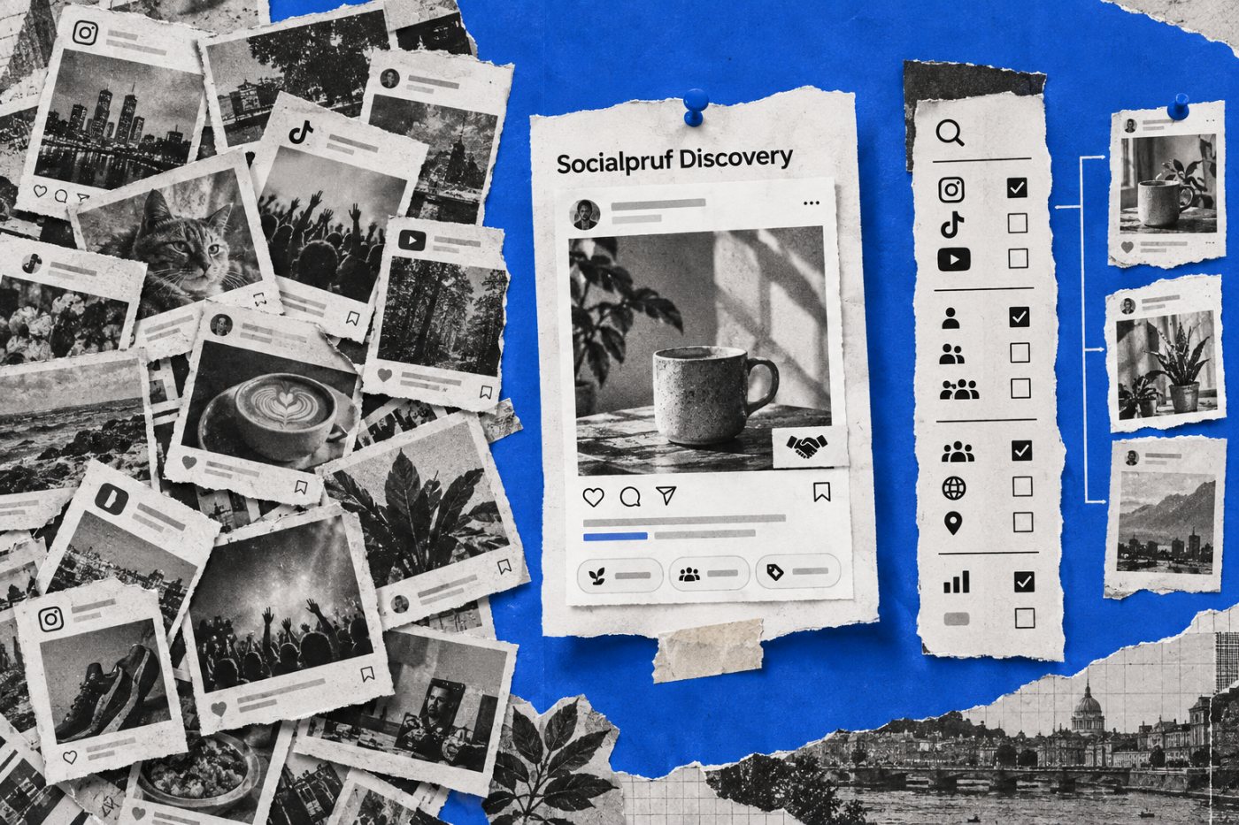 Socialpruf Discovery Home ও Search-এ category, audience এবং performance দিয়ে campaign shortlist তৈরি