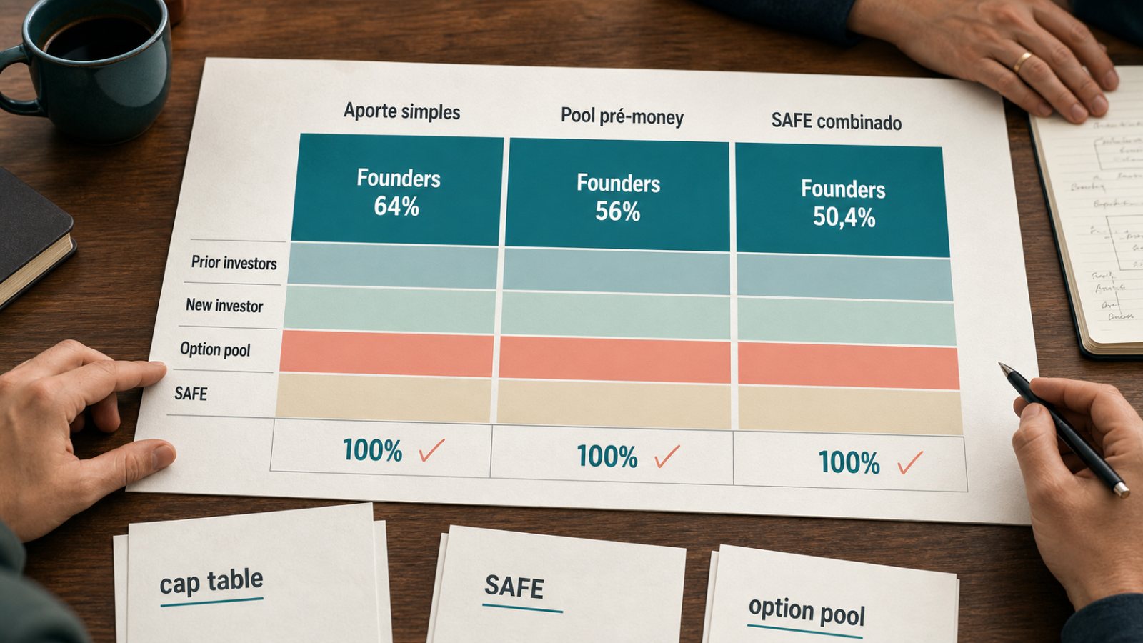 Sua rodada pode diluir mais do que parece: simule o cap table