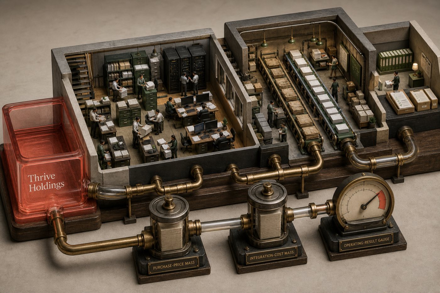 Thrive Holdings evaluates accounting and IT service acquisitions against purchase prices, integration costs and expected operating results.