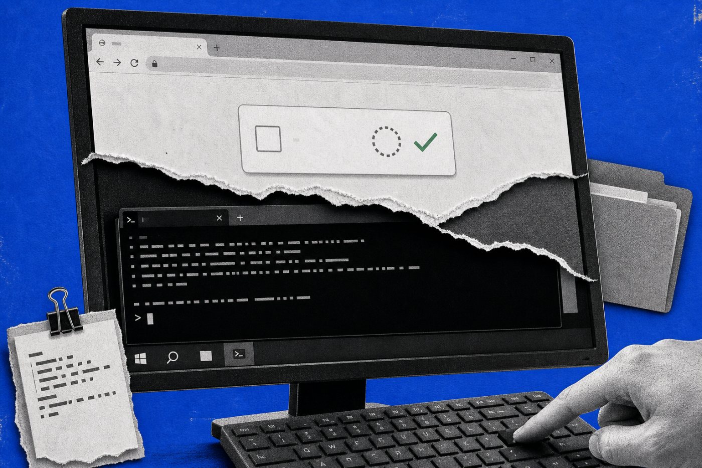TerminalFix fordert nach einer falschen Cloudflare-Prüfung zum Einfügen eines Befehls in Windows Terminal auf.