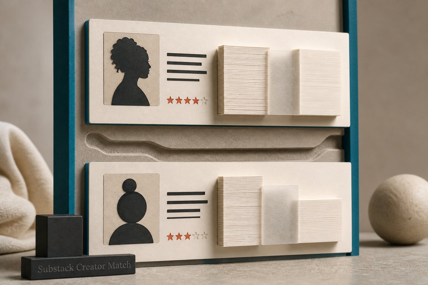 Creator Match cards compare mutual audience signals and ratings without showing how those factors determine rank.
