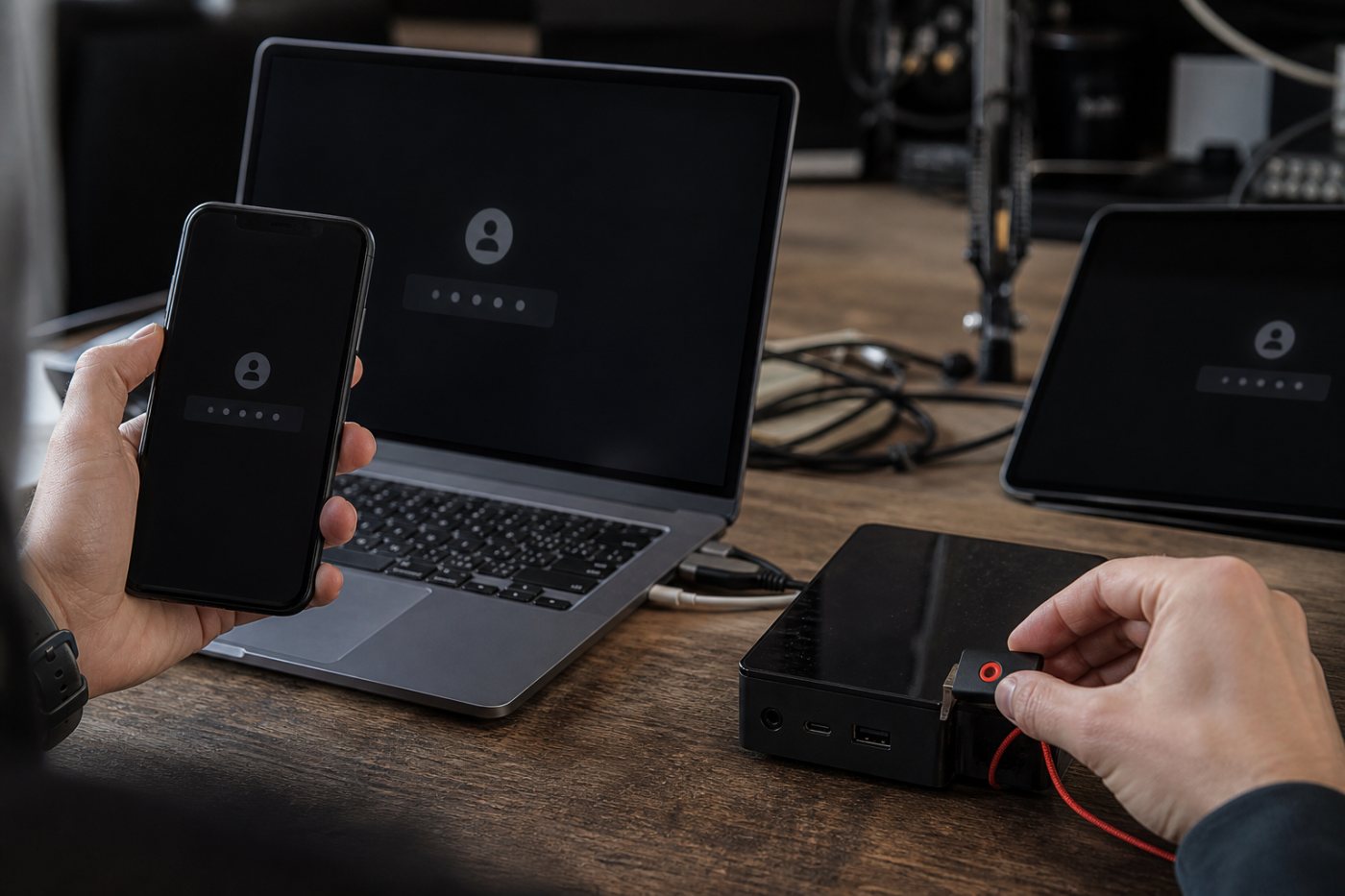 Comparaison entre une passkey synchronisée disponible sur plusieurs appareils et une passkey dont la clé privée reste liée à un authentificateur matériel.