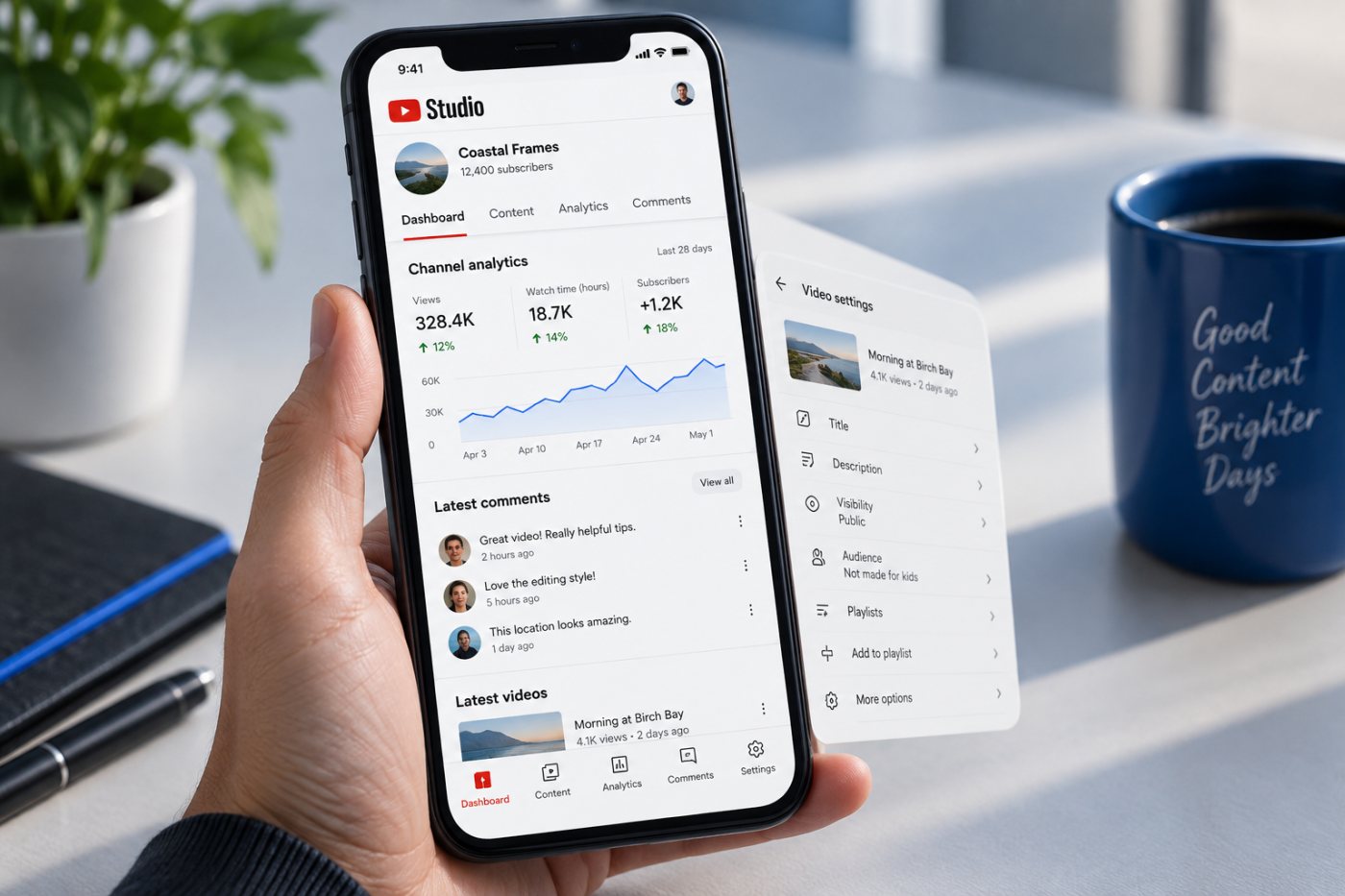 التحقق من الحساب والصلاحيات وعمل التحليلات والتعليقات بعد تحديث YouTube Studio