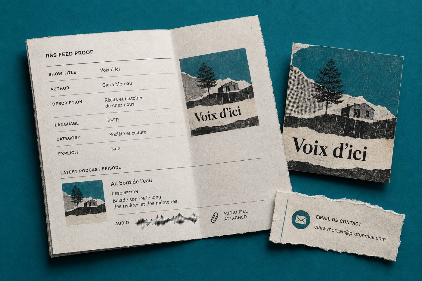 Flux RSS d’un podcast Buzzsprout vérifié avec épisode publié, métadonnées complètes et adresse de validation accessible.