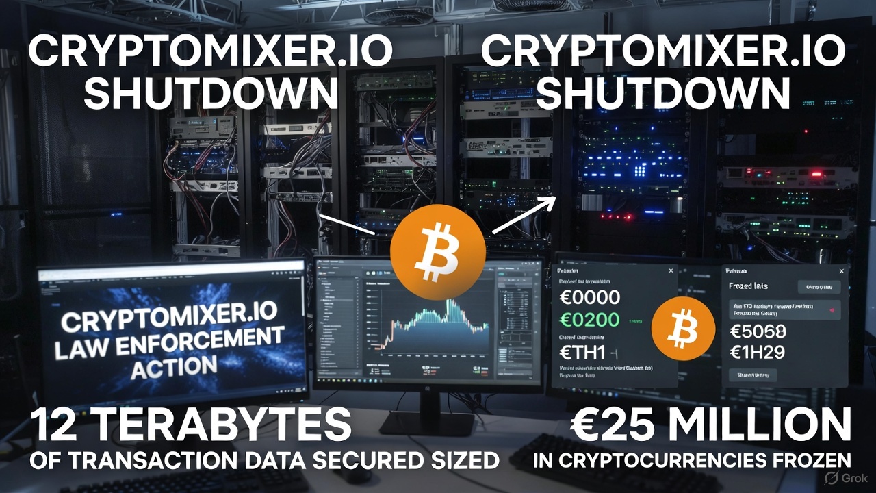 German and Swiss Authorities Shut Down CryptomixerIO, Seize 12 TB of Transaction History and €25 Million in Crypto