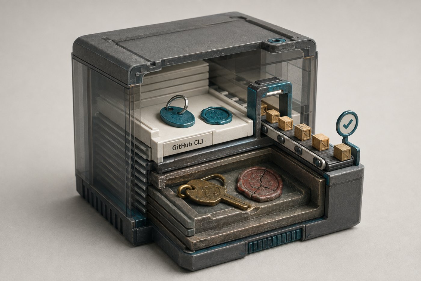 A CI container rebuild replaces a stale GitHub CLI keyring and restores authenticated package updates.