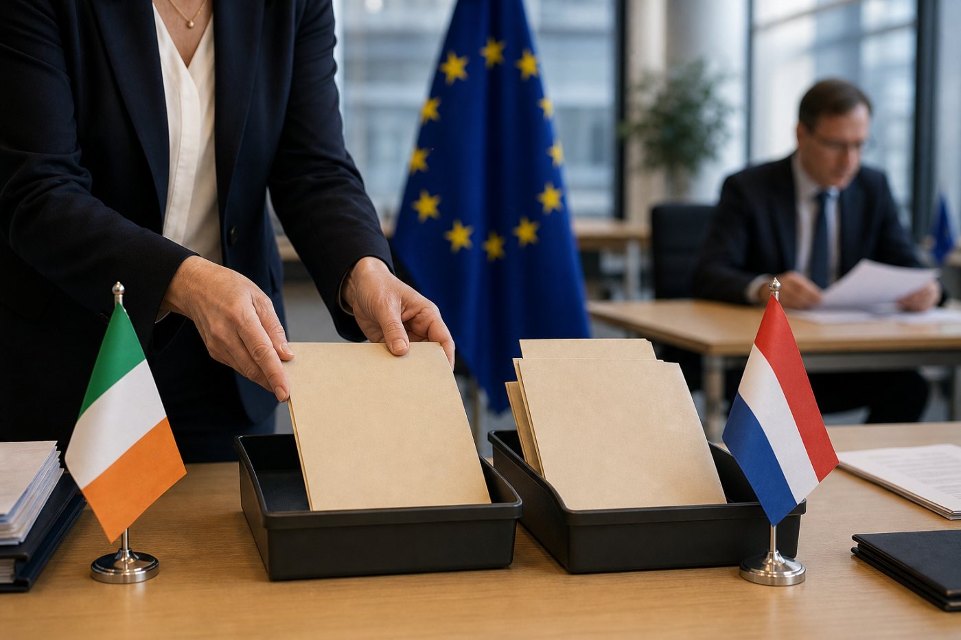 Ủy ban châu Âu phối hợp với cơ quan Ireland và Hà Lan để giám sát ba dịch vụ được chỉ định.