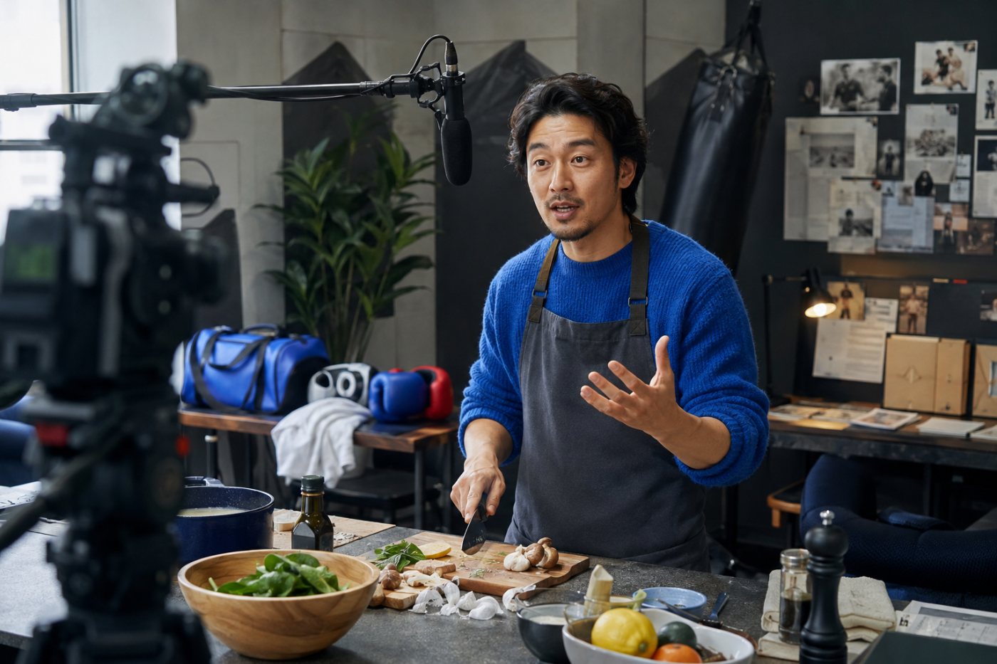 진행자의 행동과 반복 가능한 화면 구성을 갖춘 Netflix 영상 팟캐스트 제작 과정