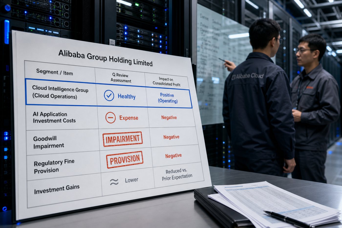Alibaba-র cloud operating উন্নতির পাশে group-level ক্ষতি ও বিশেষ হিসাব item
