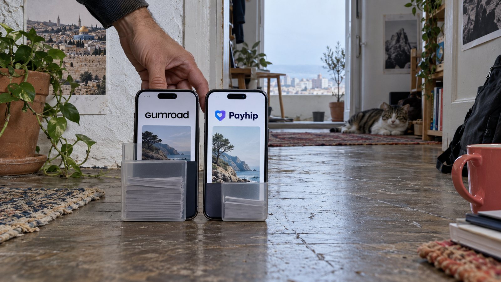 Gumroad או Payhip: הפער האמיתי מתחיל בעמלה ובטיפול במס