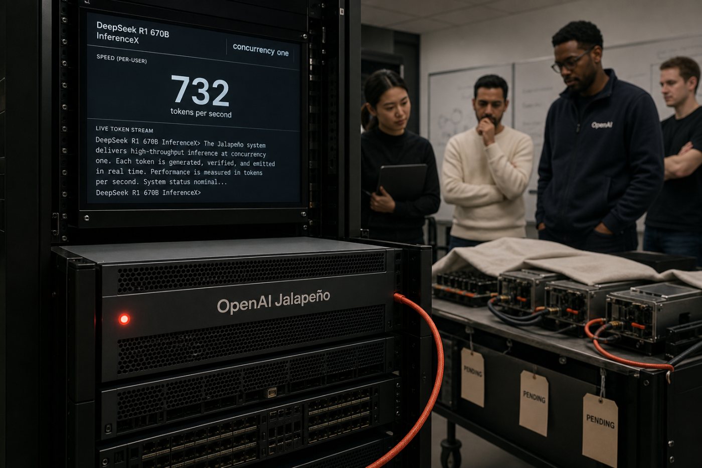 OpenAI لیب میں DeepSeek R1 پر Jalapeño کا کم concurrency InferenceX run اور 700 سے زیادہ tokens فی second