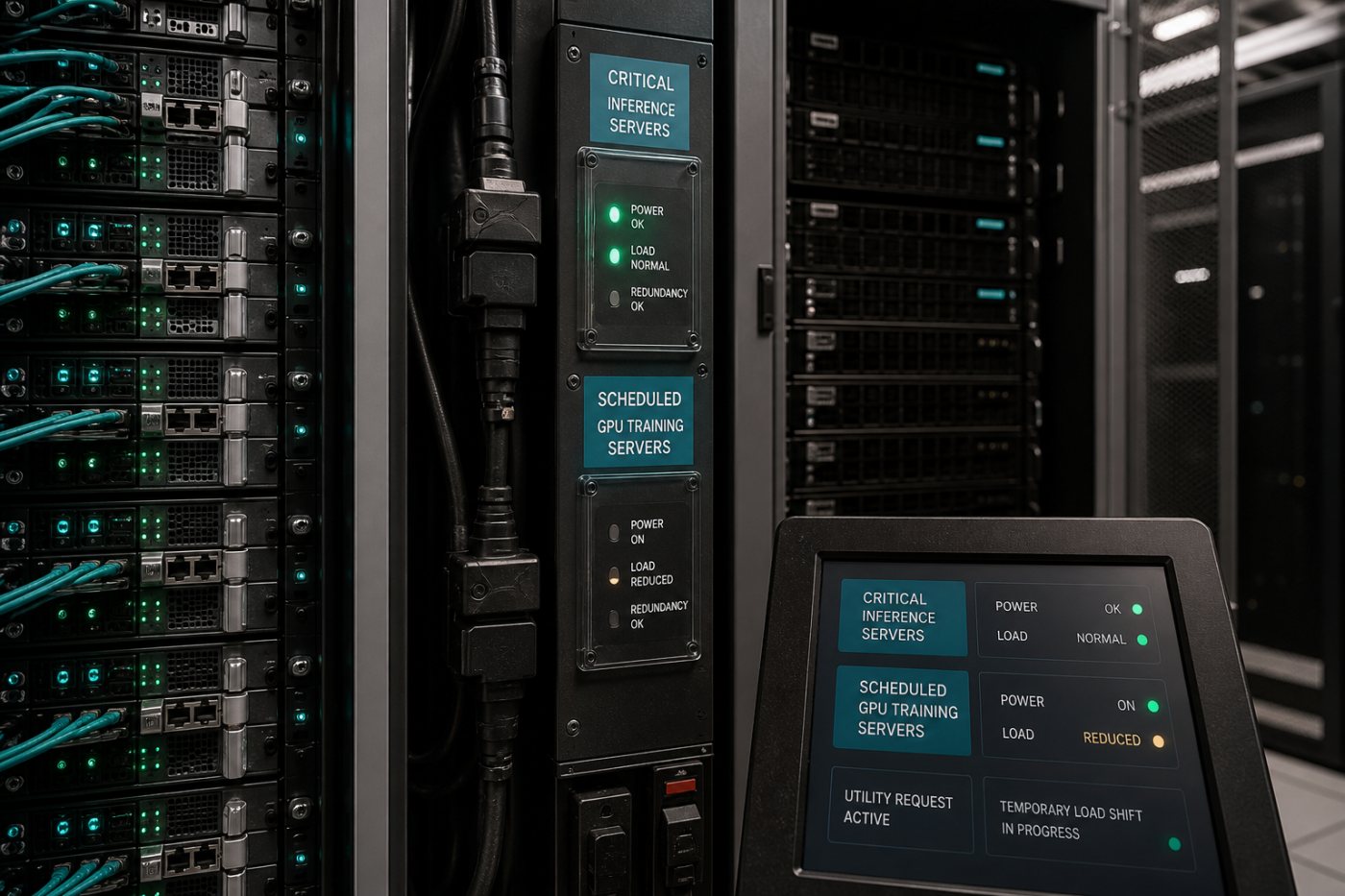 Las cargas críticas continúan mientras trabajos aplazables reducen temporalmente el consumo del centro de datos.