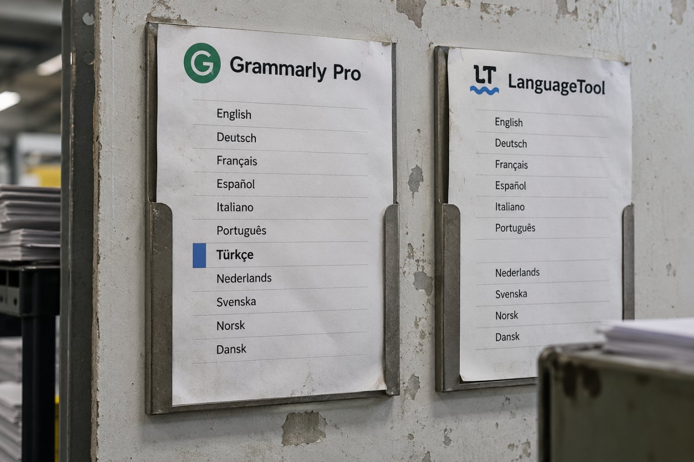 Grammarly Türkçe öneriler sunarken LanguageTool’un destek listesinde Türkçe yer almıyor.