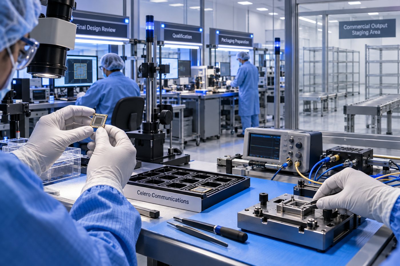 Preparação industrial da Celero após a rodada, ainda sem produção comercial de chips.