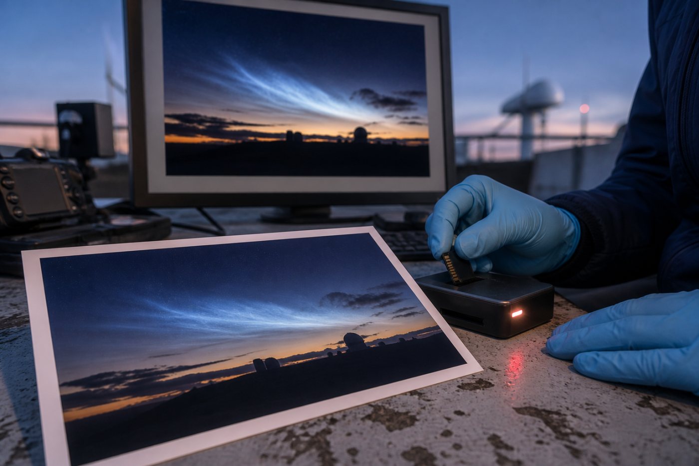 A twilight cloud photograph enters the Space Cloud Watch screening process.