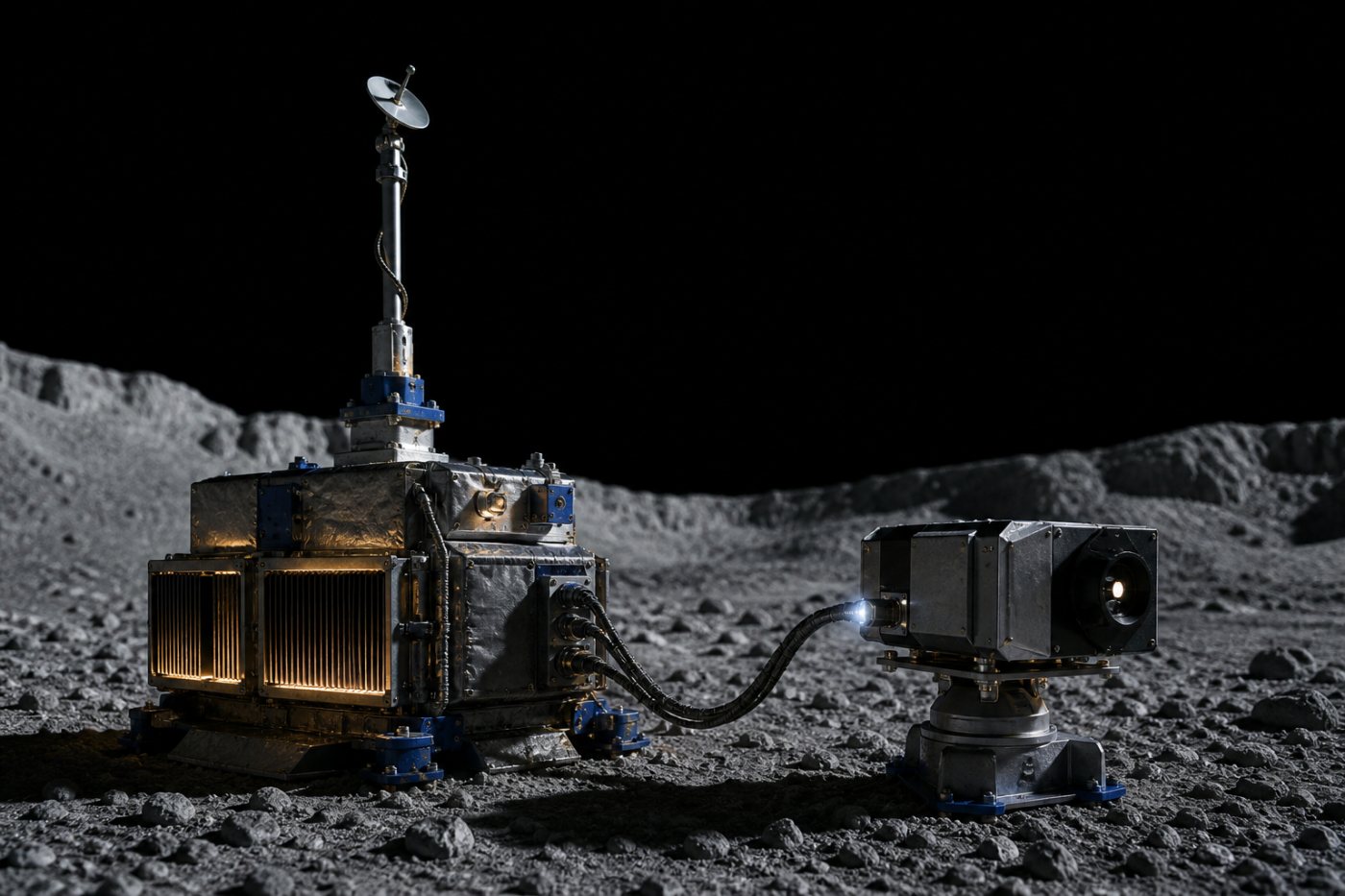 Shared power, thermal control and autonomy keep separate lunar assets operating during prolonged shadow.