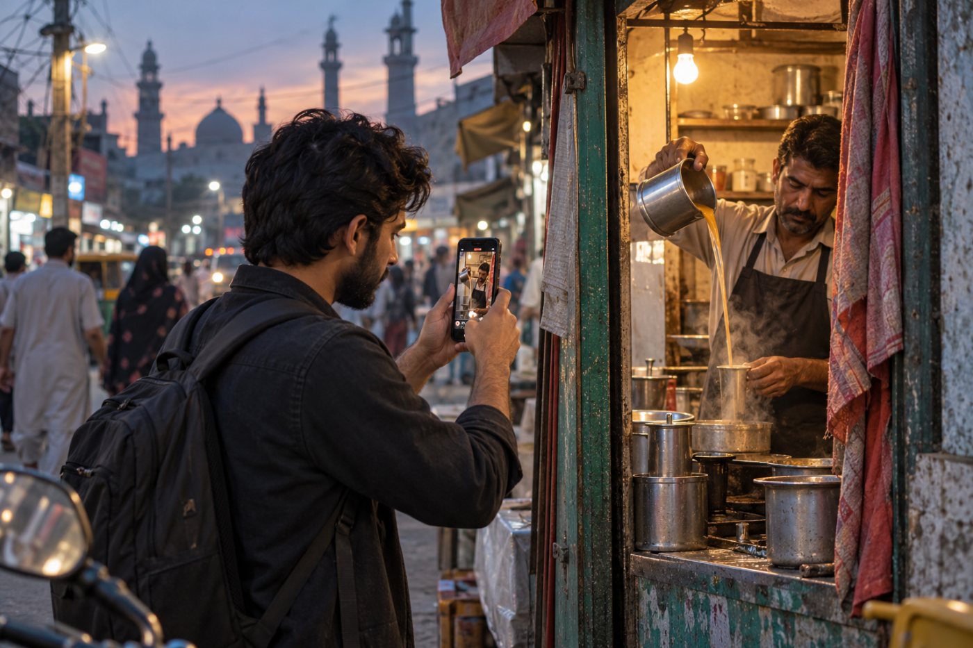 پاکستانی ویڈیو تخلیق کار Reels کی ممکنہ تقسیم کو مدنظر رکھتے ہوئے ویڈیو کا ابتدائی عمودی فریم واضح رکھتا ہے۔