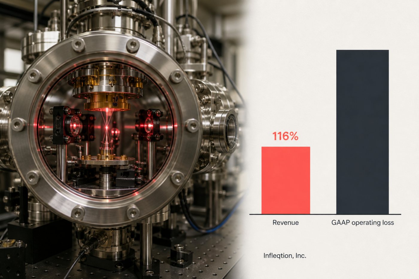 Infleqtion’s quantum operations support 116% revenue growth while quarterly operating losses remain larger than revenue.