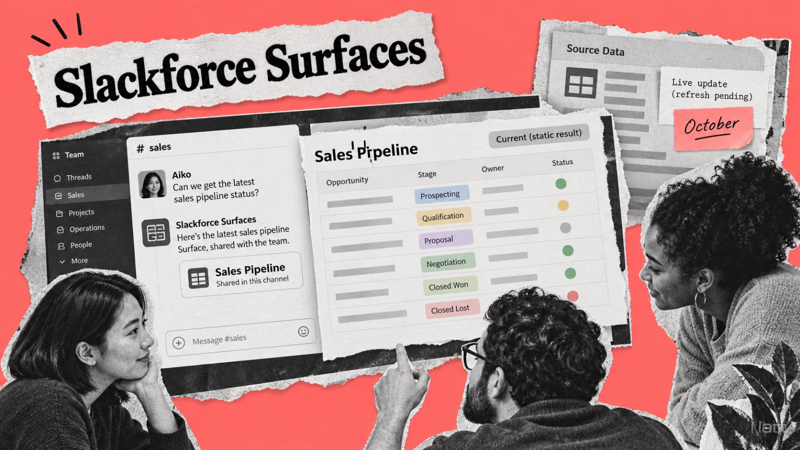 Slackの会話がそのまま業務画面に、Surfacesはライブ更新が10月
