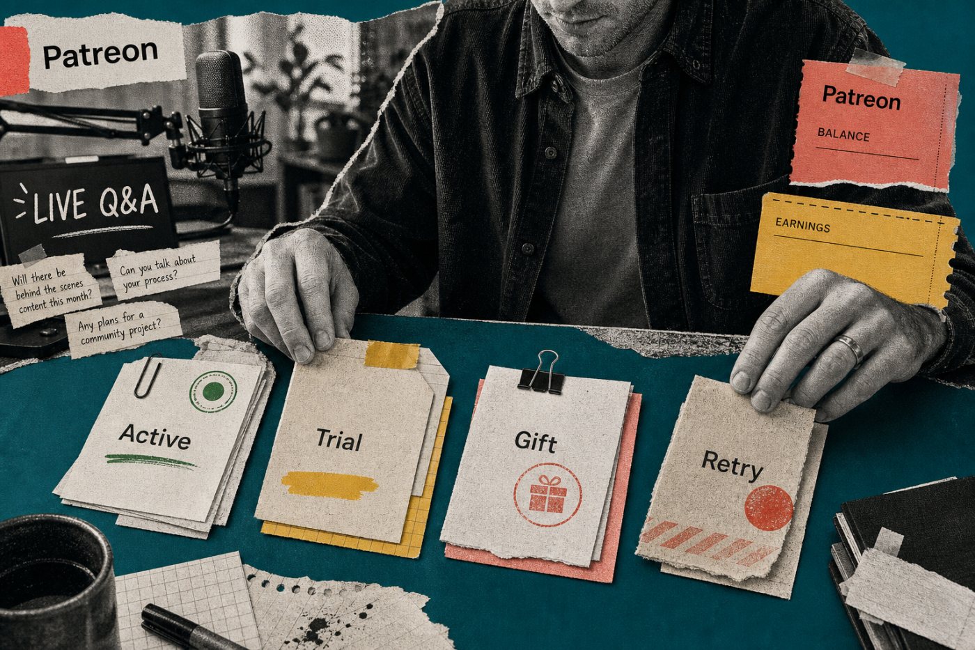 Patreon trennt Mitgliederstatus und Einnahmen genauer, damit Creator Bindung und gefährdete Zahlungen erkennen können.