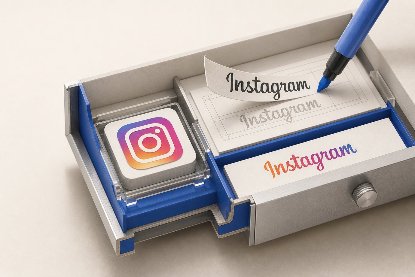 Instagram कैमरा चिह्न और पूरे शब्द-चिह्न को अलग ब्रांड संपत्तियों के रूप में वर्गीकृत किया गया है।