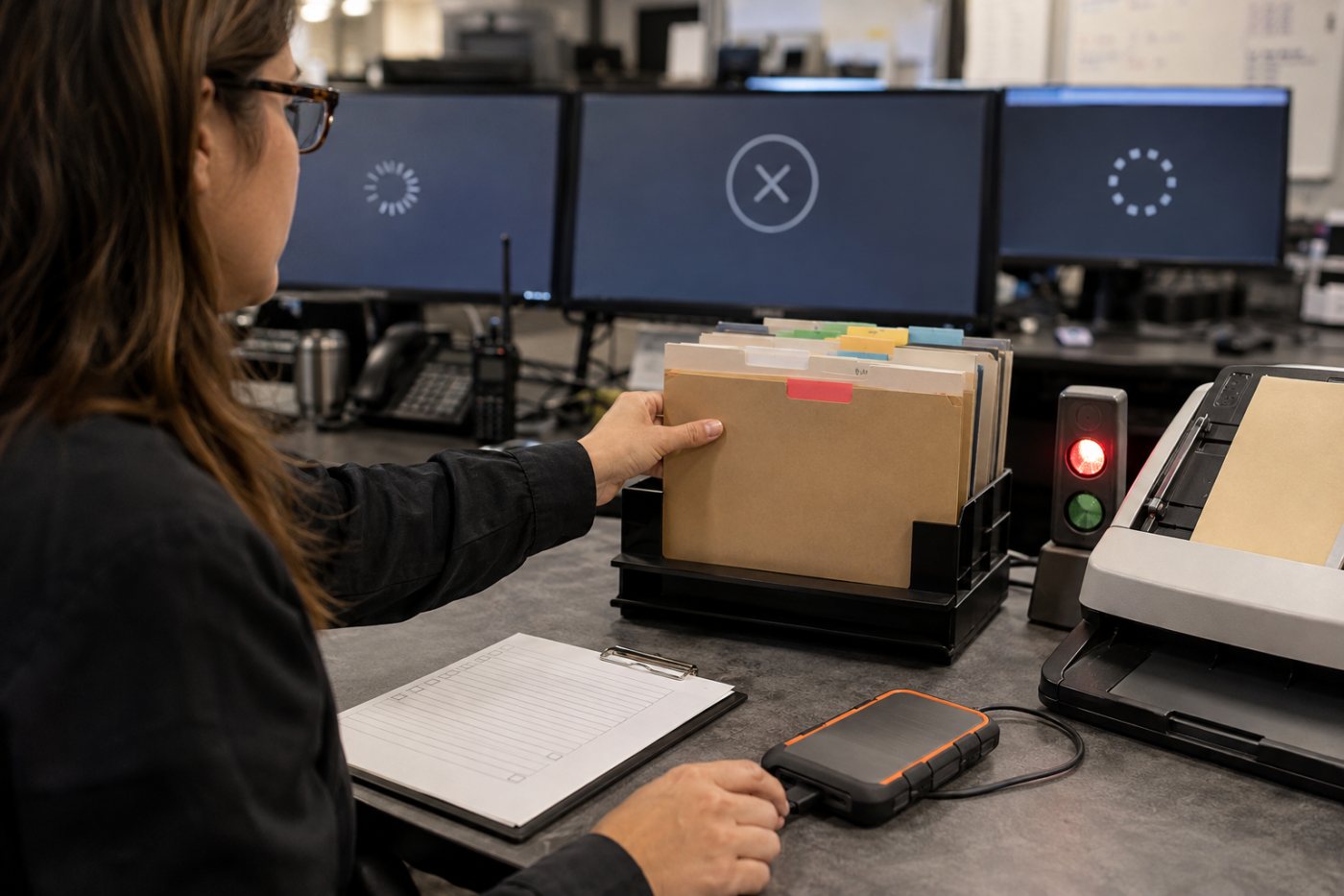 An AI-dependent workflow preserves work and continues through overlapping provider outages.