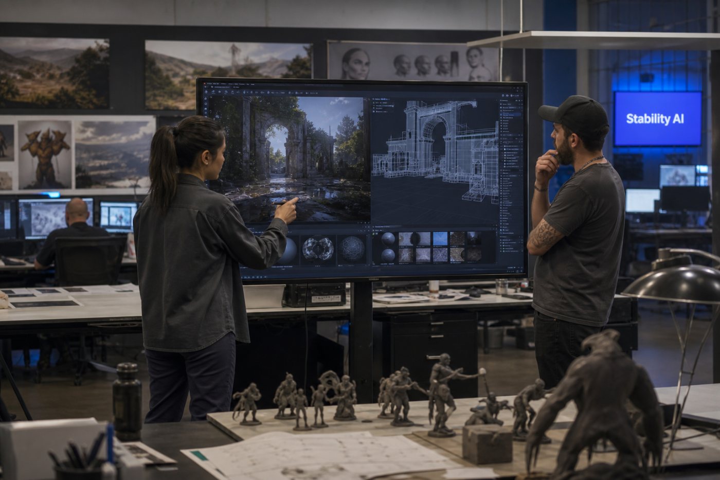Electronic Arts evaluates game-production assets through its co-development relationship with Stability AI.